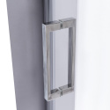 Drzwi prysznicowe przesuwne 115-120 SH03D Chrom + Brodzik 120x80 ST03C Biały