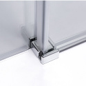 Drzwi Prysznicowe Przesuwne z brodzikiem SH03D Chrom 115-120cm szkło 8mm+ST04C Biały