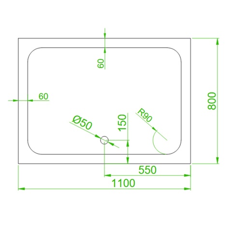 KABINA PRYSZNICOWA PROSTOKĄTNA Z BRODZIKEM KZ103B/SXL03D CZARNA 110x80 CM