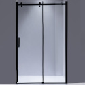 Drzwi Prysznicowe Przesuwne z brodzikiem SH03D Czarny 115-120cm szkło 8mm+ST06C Biały