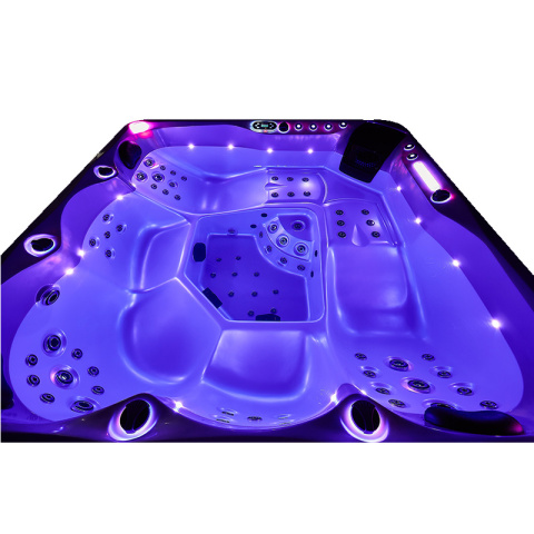 JACUZZI OGRODOWE WANNA SPA741 BIAŁA PERŁA OBUDOWA ANTRACYT 200x200 CM