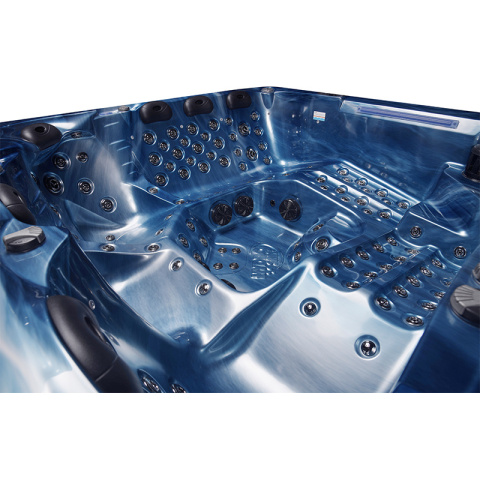 JACUZZI OGRODOWE WANNA SPA743 NIEBIESKA FALA OCEANU OBUDOWA KAWA 220x220 CM