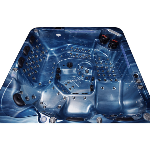 JACUZZI OGRODOWE WANNA SPA743 NIEBIESKA FALA OCEANU OBUDOWA KAWA 220x220 CM