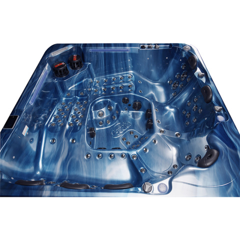 JACUZZI OGRODOWE WANNA SPA743 NIEBIESKA FALA OCEANU OBUDOWA SZARA 220x220 CM