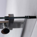 Drzwi Prysznicowe Przesuwne z brodzikiem SH03D Chrom 115-120cm szkło 8mm+ST06C czarny