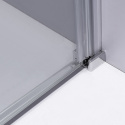 Drzwi Prysznicowe Przesuwne z brodzikiem SH03D Chrom 115-120cm szkło 8mm+SXL04C Biały