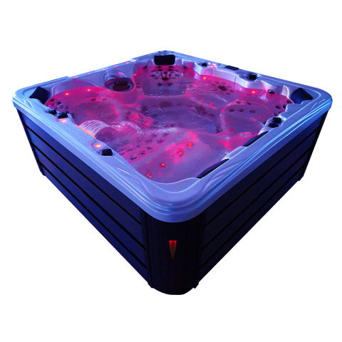 JACUZZI OGRODOWE WANNA SPA206 CAPPUCCINO OBUDOWA NATURALNA DESKA 230x230 CM