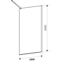 Ścianka prysznicowa SH05D 100 szkło 8mm