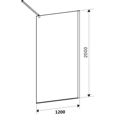 ŚCIANKA PRYSZNICOWA SH05F CZARNA 120 CM 8 MM