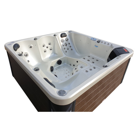 JACUZZI OGRODOWE WANNA SPA741 BIAŁA PERŁA OBUDOWA KAWA 200x200 CM