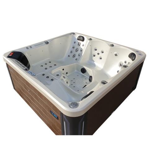 JACUZZI OGRODOWE WANNA SPA741 BIAŁA PERŁA OBUDOWA KAWA 200x200 CM