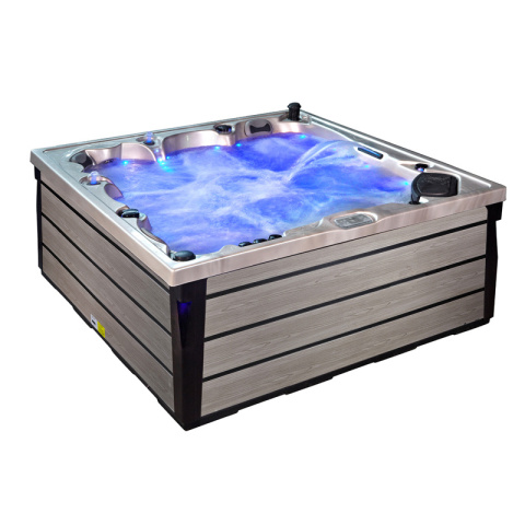 JACUZZI OGRODOWE WANNA SPA340ECO CAPPUCCINO OBUDOWA SZARA DESKA 220x220 CM