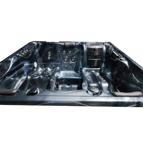 JACUZZI OGRODOWE WANNA SPA566 FULL CZARNA FALA OBUDOWA ANTRACYT 200x200 CM