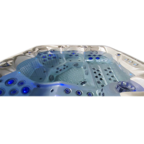 JACUZZI OGRODOWE WANNA SPA560 BIAŁA PERŁA OBUDOWA ANTRACYT 220x220 CM