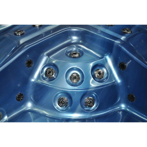 JACUZZI OGRODOWE WANNA SPA750 NIEBIESKA FALA OBUDOWA ANTRACYT 200x200 CM