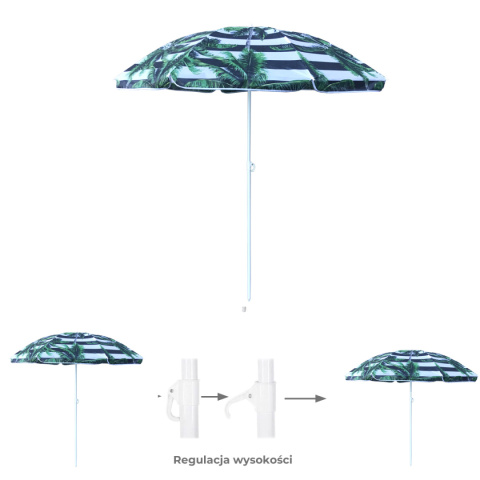 PARASOL PLAŻOWY OGRODOWY BALKONOWY KORAL 1B 180 CM