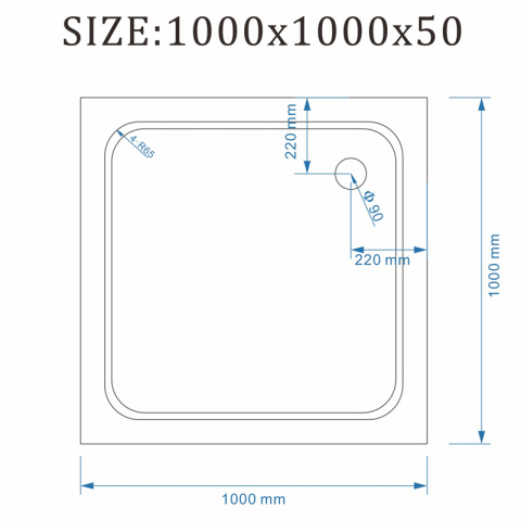 BRODZIK PRYSZNICOWY KWADRATOWY SLIM ST02D CZARNY 100x100 CM