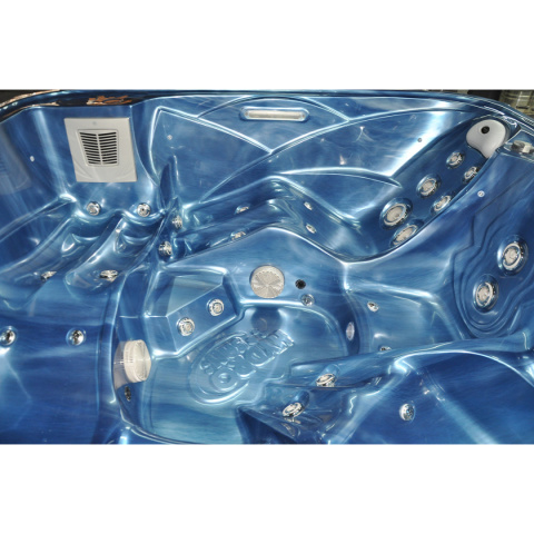 JACUZZI OGRODOWE WANNA SPA751 NIEBIESKA FALA OBUDOWA SZARA 210x210 CM