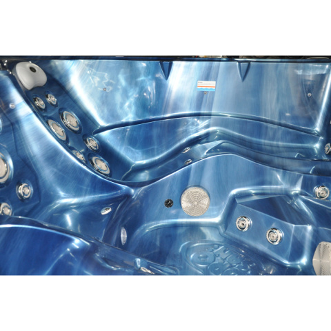 JACUZZI OGRODOWE WANNA SPA751 NIEBIESKA FALA OBUDOWA SZARA 210x210 CM