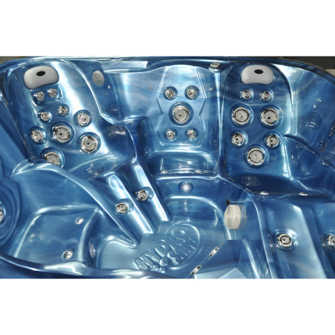 JACUZZI OGRODOWE WANNA SPA751 NIEBIESKA FALA OBUDOWA KAWA 210x210 CM