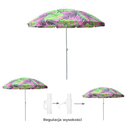 PARASOL PLAŻOWY OGRODOWY BALKONOWY KORAL 1C 180 CM