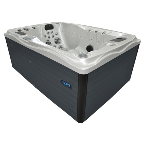 JACUZZI OGRODOWE WANNA SPA749 BIAŁA PERŁA OBUDOWA ANTRACYT 200x135 CM 230V