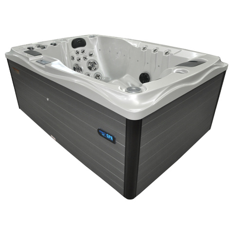 JACUZZI OGRODOWE WANNA SPA749 BIAŁA PERŁA OBUDOWA SZARA 200x135 CM 230V