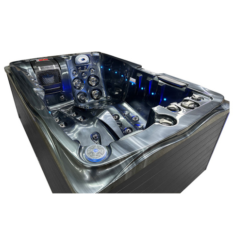 JACUZZI OGRODOWE WANNA SPA749 CZARNA FALA OBUDOWA ANTRACYT 200x135 CM 230V