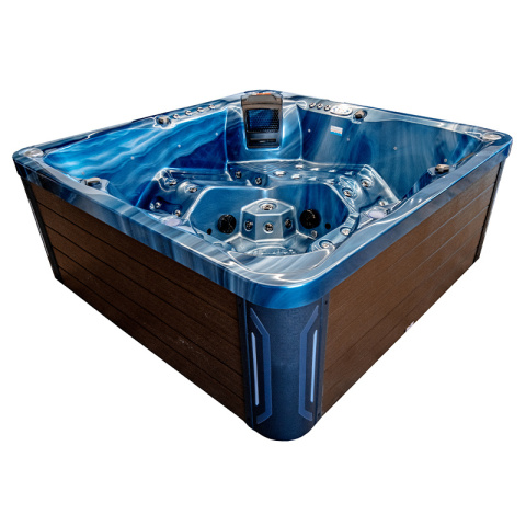 JACUZZI OGRODOWE WANNA SPA744 NIEBIESKA FALA OCEANU OBUDOWA KAWA 210x210 CM