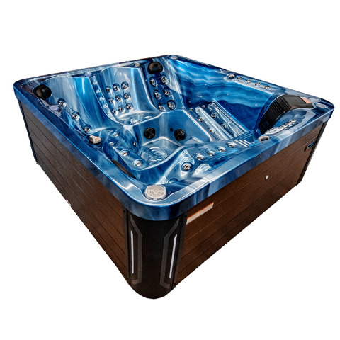 JACUZZI OGRODOWE WANNA SPA744 NIEBIESKA FALA OCEANU OBUDOWA KAWA 210x210 CM