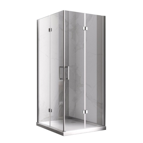 KABINA PRYSZNICOWA KWADRATOWA Z BRODZIKIEM KZ08C/ST02B CHROM/BIAŁY 90x90 CM