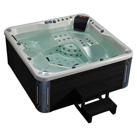 JACUZZI OGRODOWE WANNA SPA741 BIAŁA PERŁA OBUDOWA ANTRACYT 200x200 CM