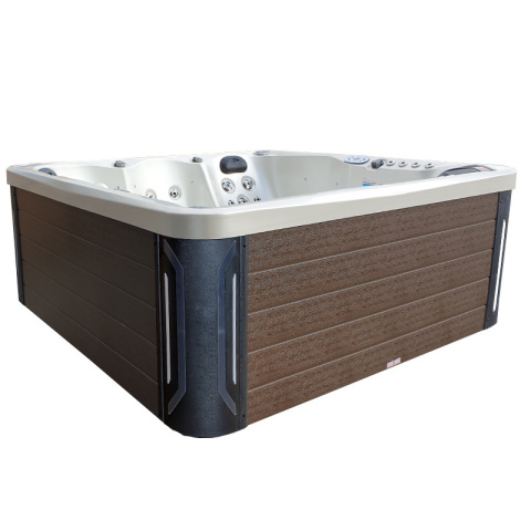 JACUZZI OGRODOWE WANNA SPA741 BIAŁA PERŁA OBUDOWA KAWA 200x200 CM