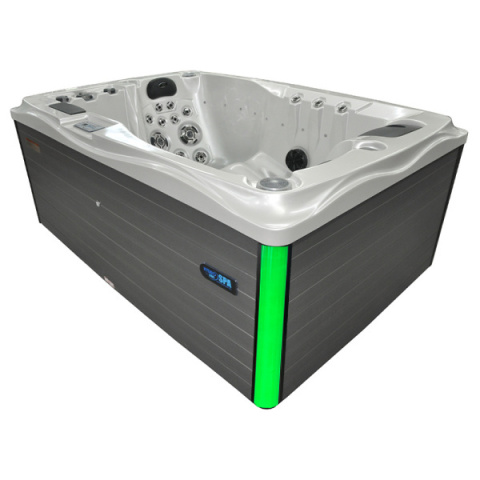 JACUZZI OGRODOWE WANNA SPA749 BIAŁA PERŁA OBUDOWA SZARA 200x135 CM 230V