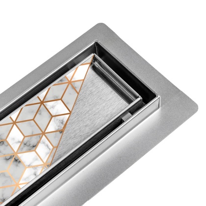 ODPŁYW LINIOWY 100 CM INOX NISKI SYFON WYSOKA PRZEPUSTOWOŚĆ DL01 FIX