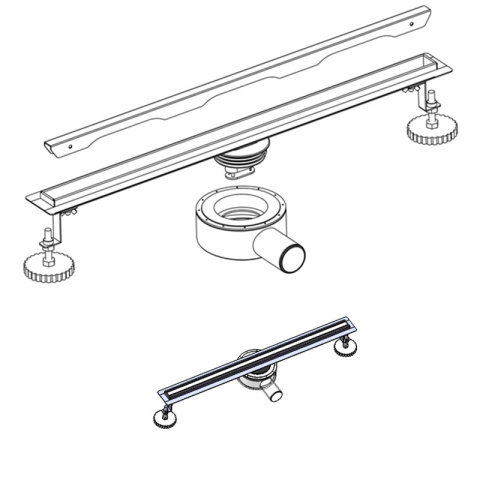 ODPŁYW LINIOWY OBROTOWY SLIM DL03 CZARNY 100 CM