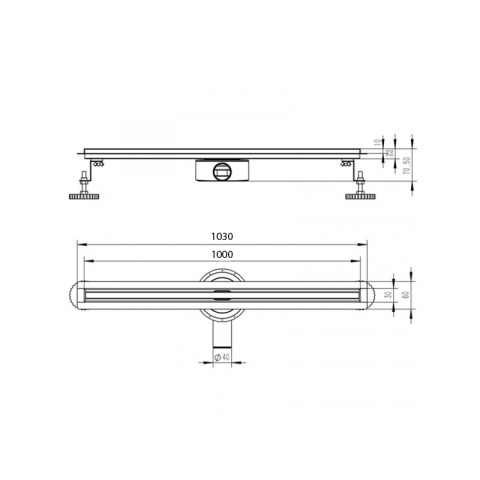 ODPŁYW LINIOWY OBROTOWY SLIM DL03 CZARNY 100 CM