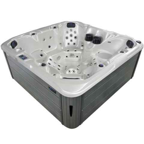 JACUZZI OGRODOWE WANNA SPA206 BIAŁA PERŁA OBUDOWA SZARA 230x230 CM