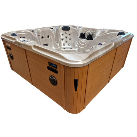 JACUZZI OGRODOWE WANNA SPA206 CAPPUCCINO OBUDOWA NATURALNA DESKA 230x230 CM