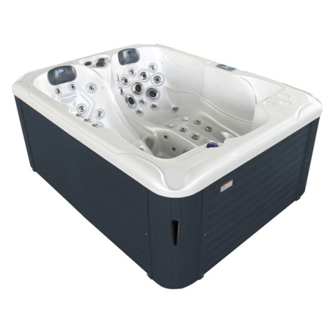 JACUZZI OGRODOWE WANNA SPA102 BIAŁA PERŁA OBUDOWA ANTRACYT 210x160 CM