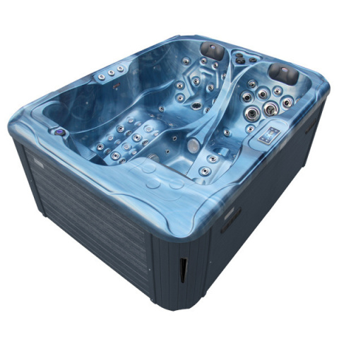 JACUZZI OGRODOWE WANNA SPA102 NIEBIESKA FALA OCEANU OBUDOWA ANTRACYT 210x160 CM