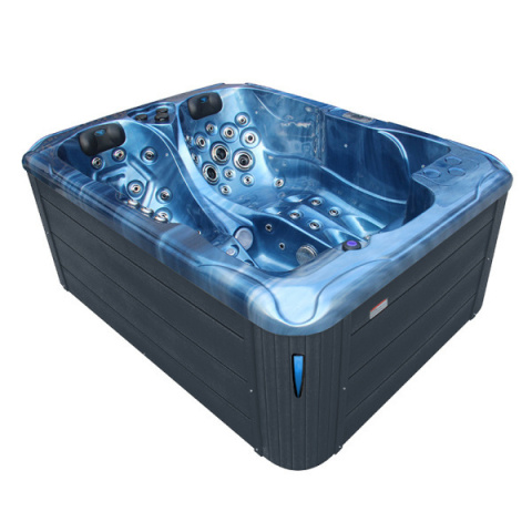 JACUZZI OGRODOWE WANNA SPA102 NIEBIESKA FALA OCEANU OBUDOWA ANTRACYT 210x160 CM