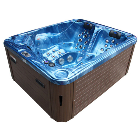 JACUZZI OGRODOWE WANNA SPA705 NIEBIESKA FALA OCEANU OBUDOWA KAWA 210x170 CM