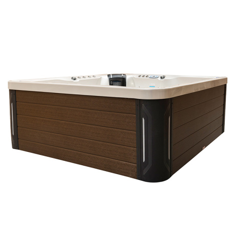 JACUZZI OGRODOWE WANNA SPA744 BIAŁA PERŁA OBUDOWA KAWA 210x210 CM