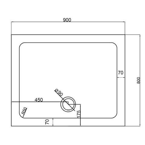 BRODZIK PRYSZNICOWY PROSTOKĄTNY SLIM ST03E BIAŁY 90x80 CM