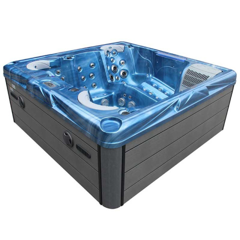 JACUZZI OGRODOWE WANNA SPA205T NIEBIESKA FALA OCEANU OBUDOWA SZARA 230x230 CM