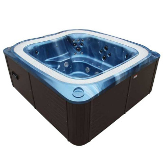 JACUZZI OGRODOWE WANNA SPA406 NIEBIESKA FALA OCEANU OBUDOWA KAWOWA 250x230 CM