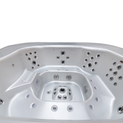 JACUZZI OGRODOWE WANNA SPA406 BIAŁA PERŁA OBUDOWA ANTRACYT 250x230 CM