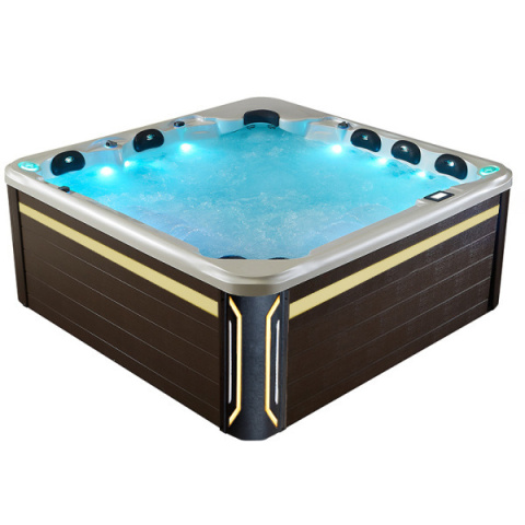 JACUZZI OGRODOWE WANNA SPA743 CAPPUCCINO OBUDOWA KAWA 220x220 CM