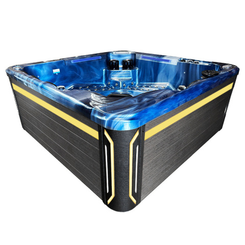 JACUZZI OGRODOWE WANNA SPA743 NIEBIESKA FALA OCEANU OBUDOWA SZARA 220x220 CM